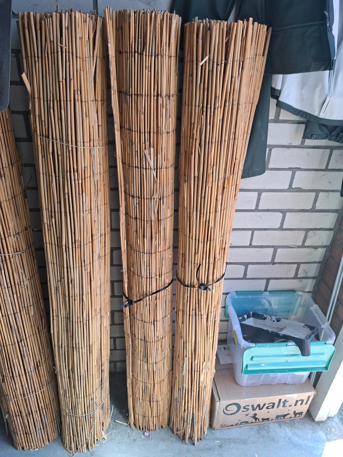 Bamboe schutting / tuinscherm - 4 rollen, Tuin en Terras, Schuttingen, Gebruikt, Overige materialen, 1 tot 2 meter, 3 tot 6 meter