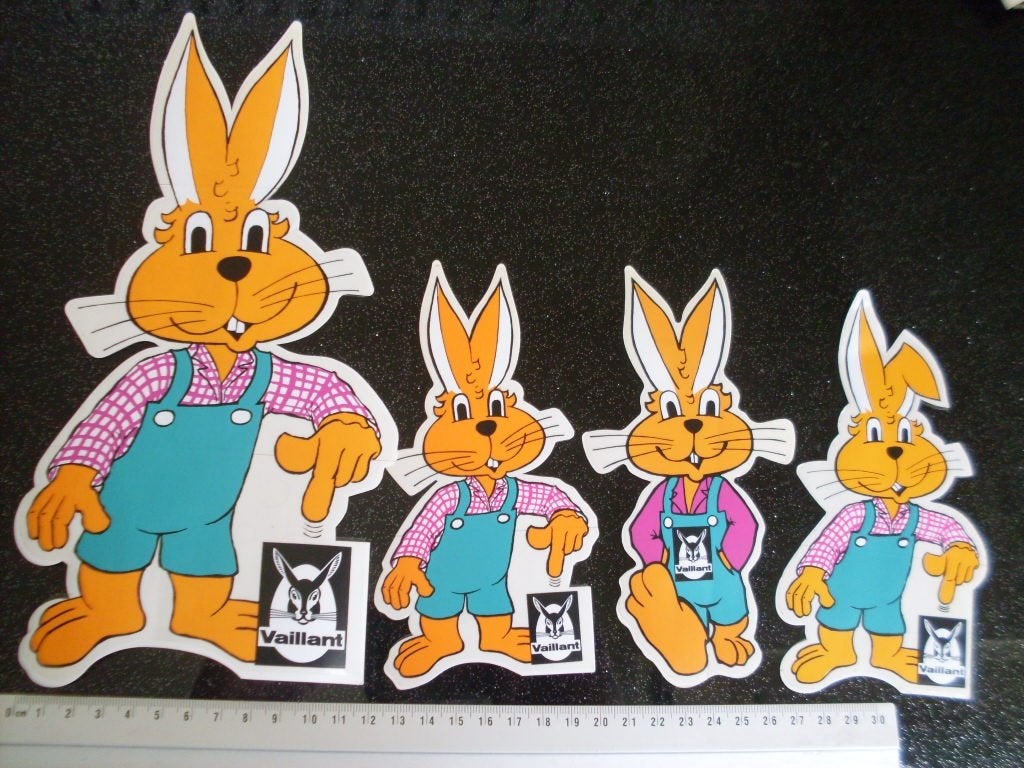 4x ruit sticker vaillant logo cv ketels centrale verwarming, Verzamelen, Stickers, Verzenden, Zo goed als nieuw, Bedrijf of Vereniging