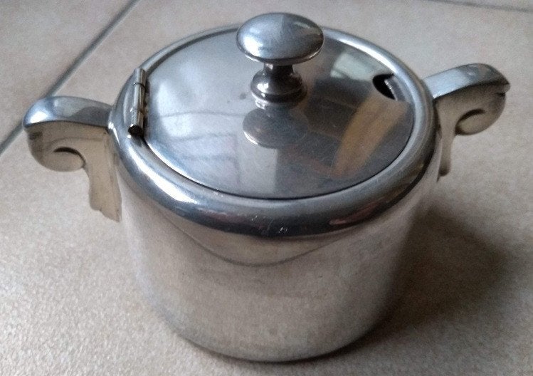 Suikerpot 0.2 L. Art Deco verzilverd Gero 90 met lepel, Antiek en Kunst, Ophalen of Verzenden