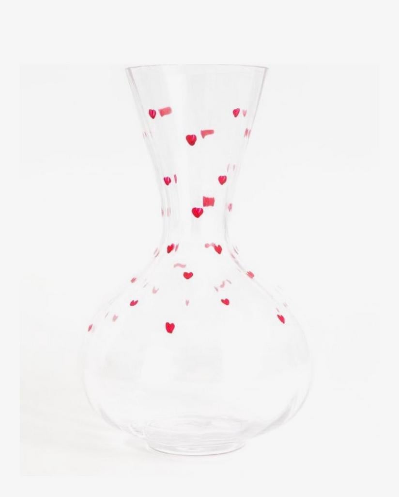 Karaf vaas hartjes Sissy Boy, Huis en Inrichting, Woonaccessoires | Vazen, Ophalen, Nieuw, Glas, Minder dan 50 cm