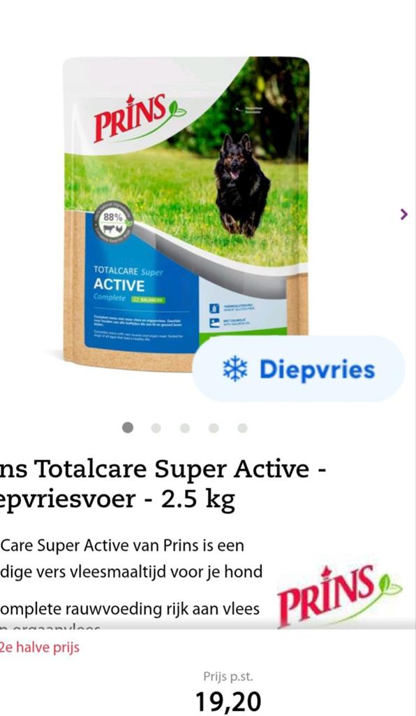 Diepvries voer totale care 2.5 kg per stuk, Dieren en Toebehoren, Dierenvoeding, Ophalen of Verzenden