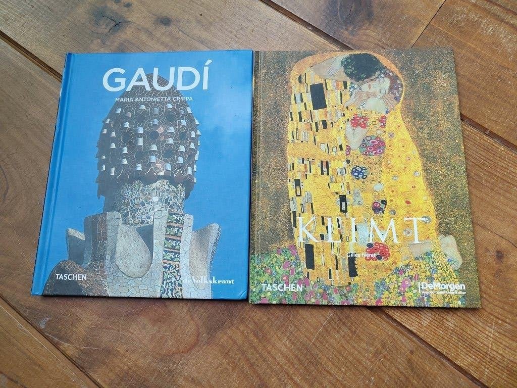 2 kunstboeken van Gaudi en Klimt, Gelezen, Beeldhouwkunst, Diverse auteurs, Ophalen of Verzenden