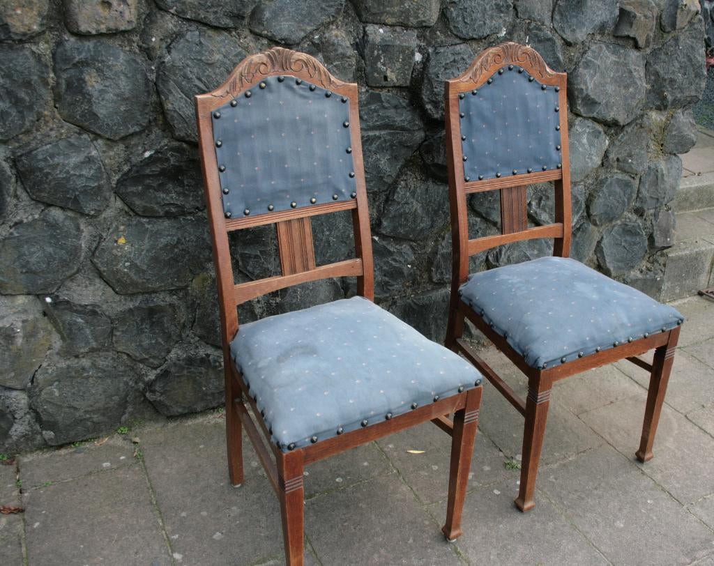 Antieke eethoekstoelen, Huis en Inrichting, Stoelen, Zie foto, Gebruikt, Twee, Bruin