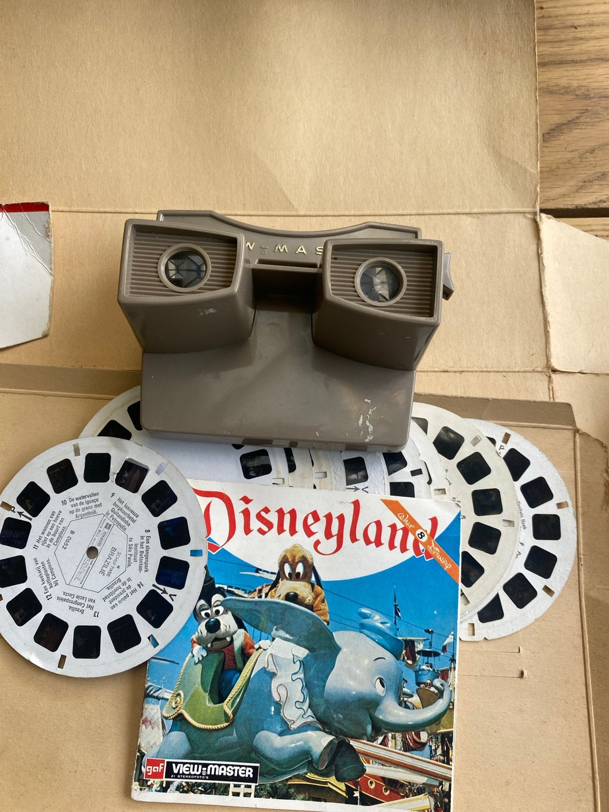 Vintage View-Master met 15 dia schijfjes - GAF Disneyland, Ophalen of Verzenden, Gebruikt