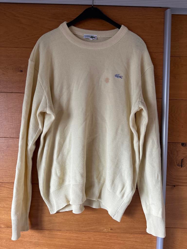 Vintage Lacoste trui met vlek, Ophalen of Verzenden, Gedragen, Overige maten, Beige