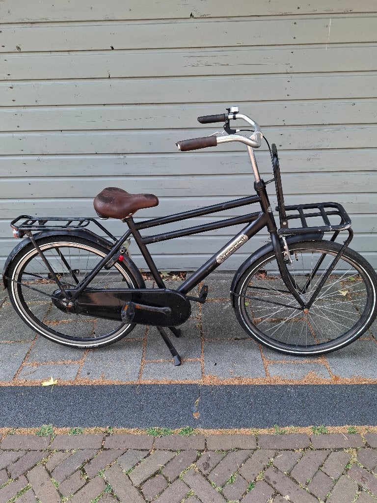 Popal transportfiets met voordrager - Zwart, Terugtraprem, Gebruikt, Versnellingen, Popal