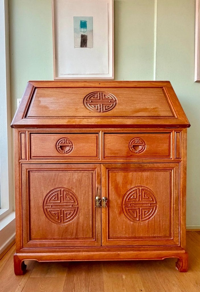Charmante Chinees Palissander Secretaire, Ophalen, Gebruikt
