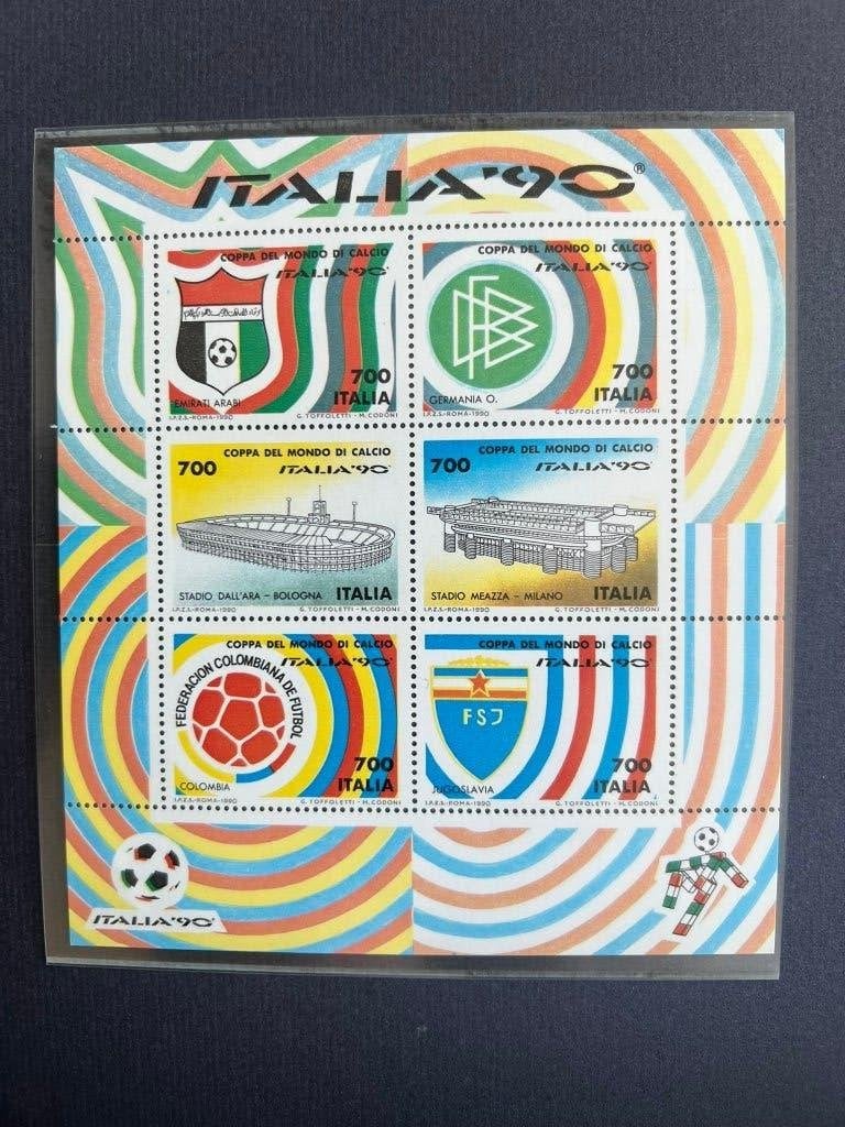 6 Postzegels Italia '90 Postfris, Set van 6, Blok van 6, Ophalen of Verzenden, Postfris, Sport