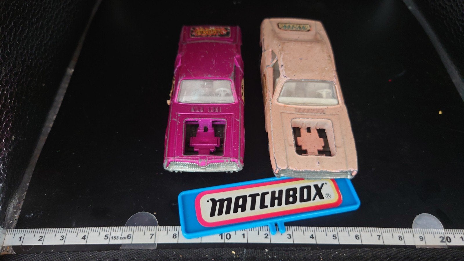 2x Matchbox Speed Kings K-21 Cougar & K-22 Dodge Dragster, Ophalen of Verzenden, Gebruikt