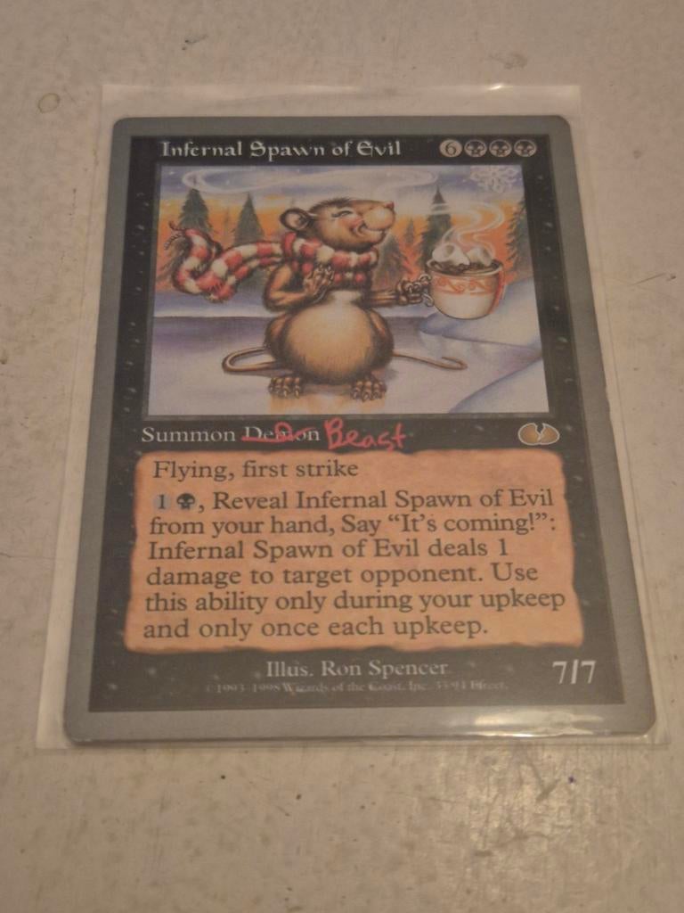 Magic: The Gathering - Infernal Spawn of Evil (Un-set), Ophalen of Verzenden, Zo goed als nieuw, Losse kaart