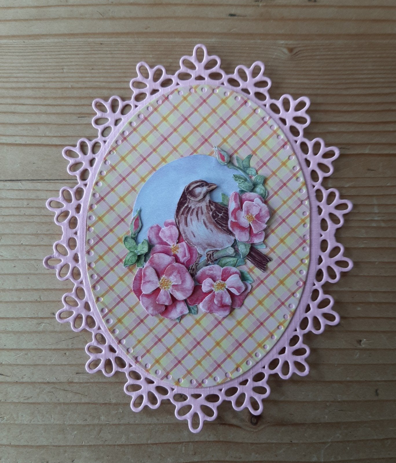 stans kaart opleg met 3d plaatje vogel op tak met bloemen, Ophalen of Verzenden, Nieuw, Overige thema's