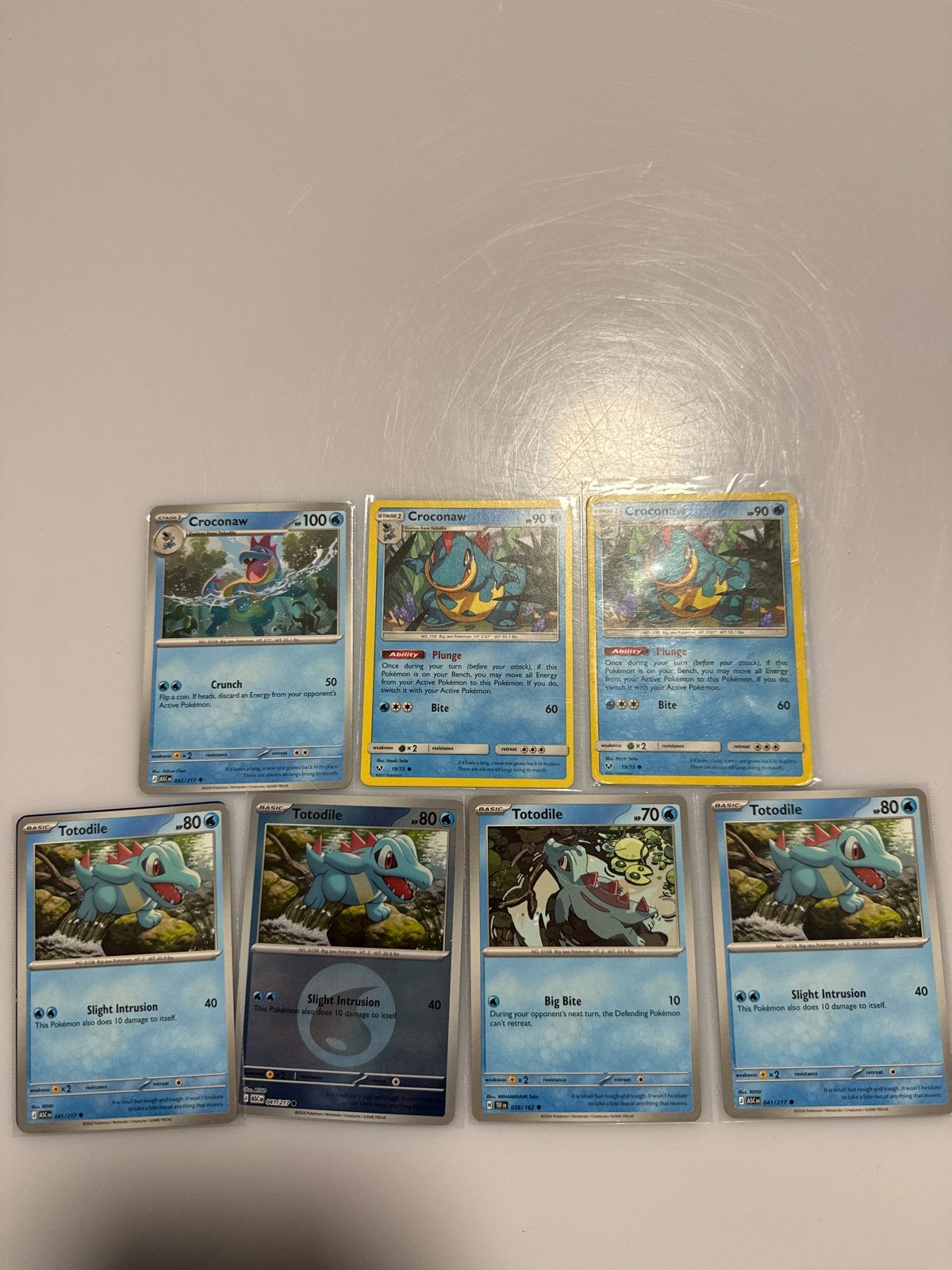 Pokémon Croconaw & Totodile kaarten - Set van 7, Hobby en Vrije tijd, Ophalen of Verzenden, Gebruikt, Meerdere kaarten