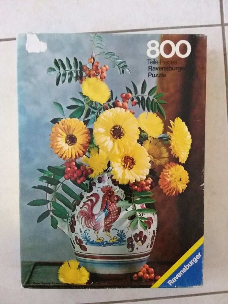 Bloemen in vaas 800 stukjes, Ophalen, 500 t/m 1500 stukjes, Zo goed als nieuw