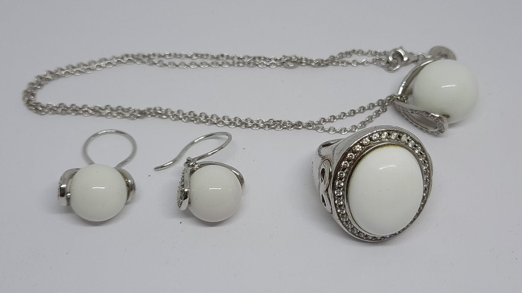 Merii Complete Sieradenset 925 Silver, Ring, Ketting, Ophalen of Verzenden, Nieuw, Zilver, Zilver