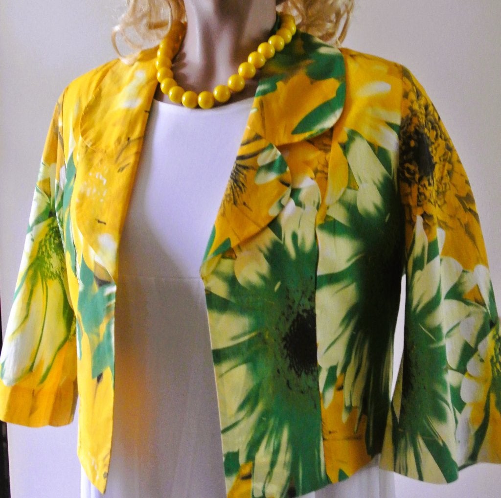 Blousejasje katoen blousevestje Heart/Art groen/geel M/L, Maat 38/40 (M), Ophalen of Verzenden, Zo goed als nieuw, Heart/Art