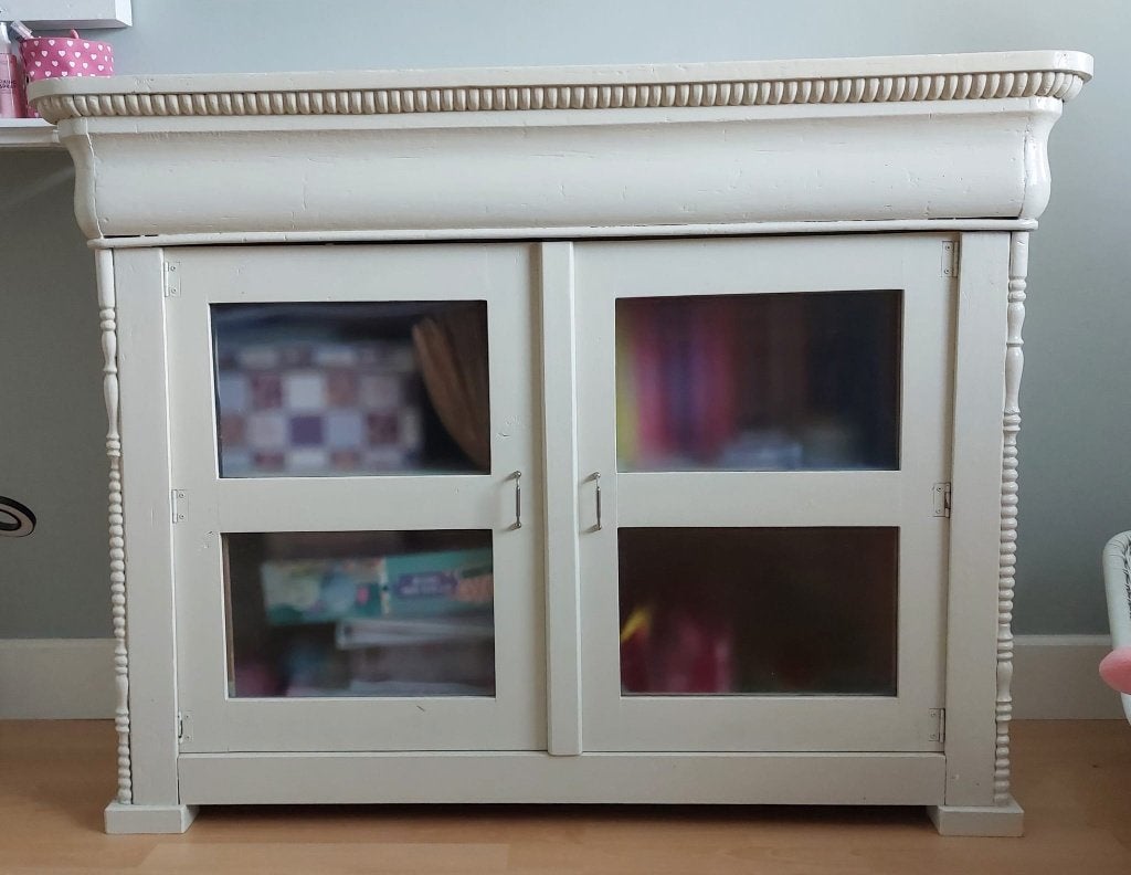 Leuke, opgeknapte kast, Ophalen, 100 tot 150 cm, Glas, Minder dan 100 cm