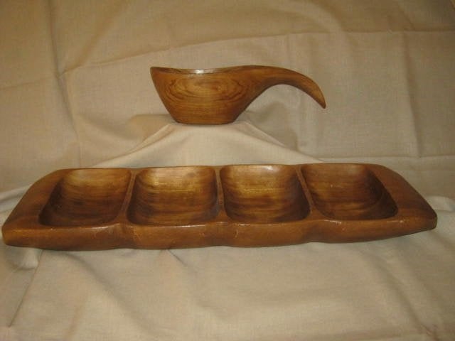 teak? houten notenschaal, snack presenteer- serveer-schaal, Schaal, Ophalen of Verzenden, Zo goed als nieuw, Overige vormen