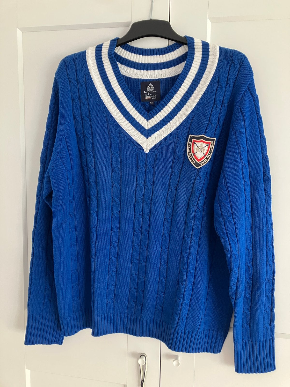 Heren College Trui - Maat 54, Ophalen of Verzenden, Gedragen, Maat 52/54 (L), Blauw