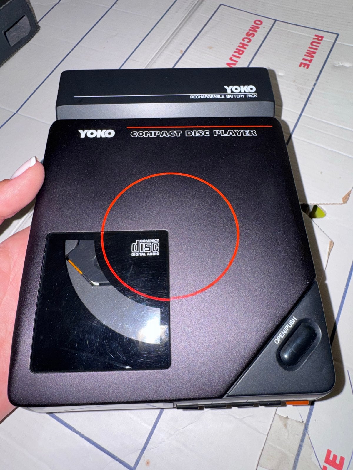 Yoko Draagbare Compact Disc Speler met Oplaadbare Batterij, Ophalen, Gebruikt, Overige merken, Draagbaar