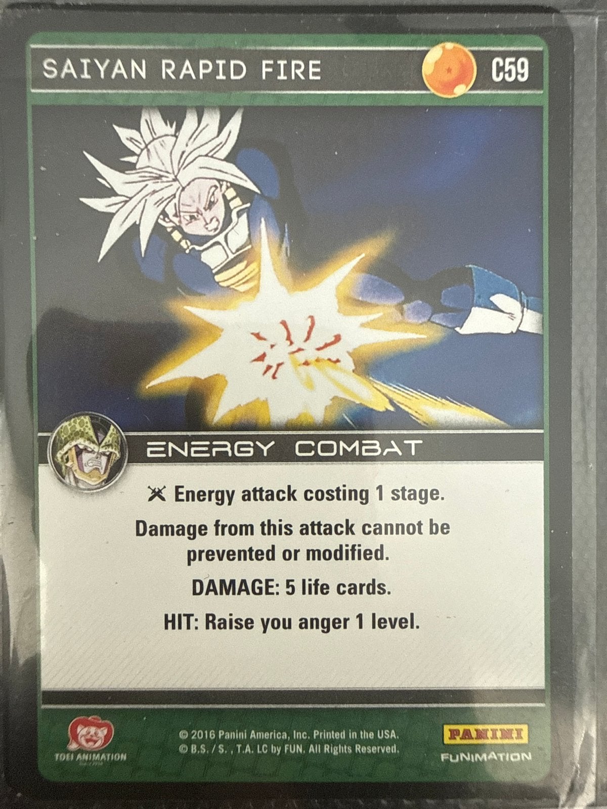 Dragon Ball Super Card Game - Saiyan Rapid Fire C59, Ophalen of Verzenden, Zo goed als nieuw, Losse kaart