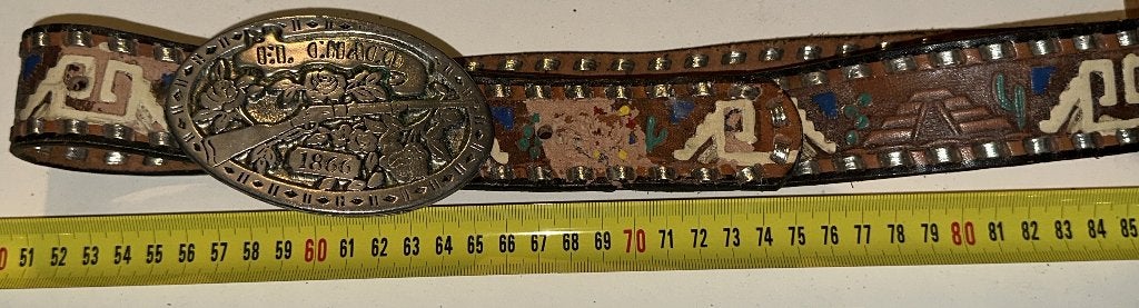 Originele Amerikaanse western riem met Buckle EL CHACO 89cm, Ophalen, Losse buckle of gesp, Overige kleuren, Echt leder
