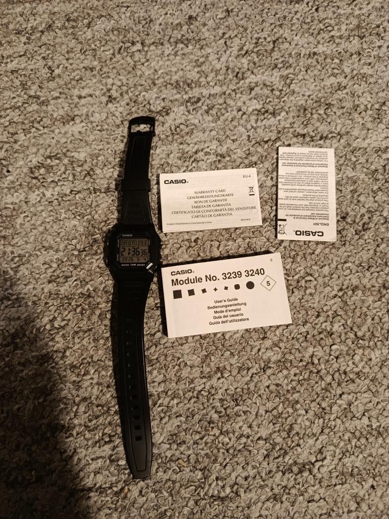 Casio horloge watch digitaal digital 3239 3240, Casio, Gebruikt, Staal, Polshorloge
