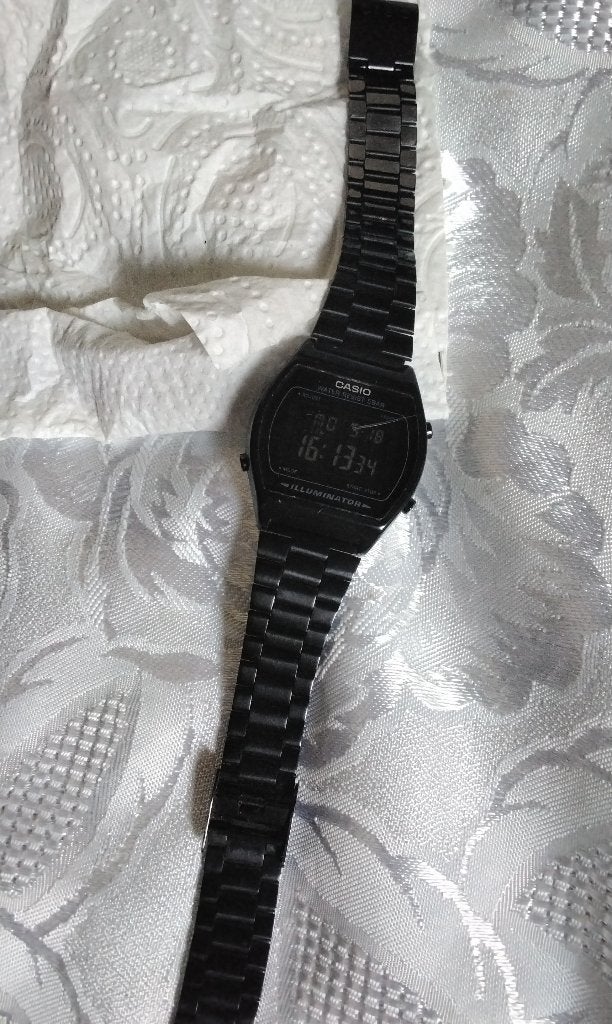 Casio Horloge Dames (of heren) Casio B640W Black Retro, Ophalen, Gebruikt, Staal, Overige merken
