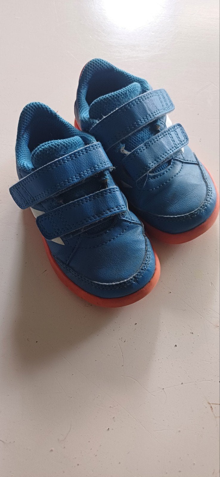 Adidas babyschoenen maat 23 - Blauw/Oranje, Adidas, Gebruikt, Jongen of Meisje, Schoenen