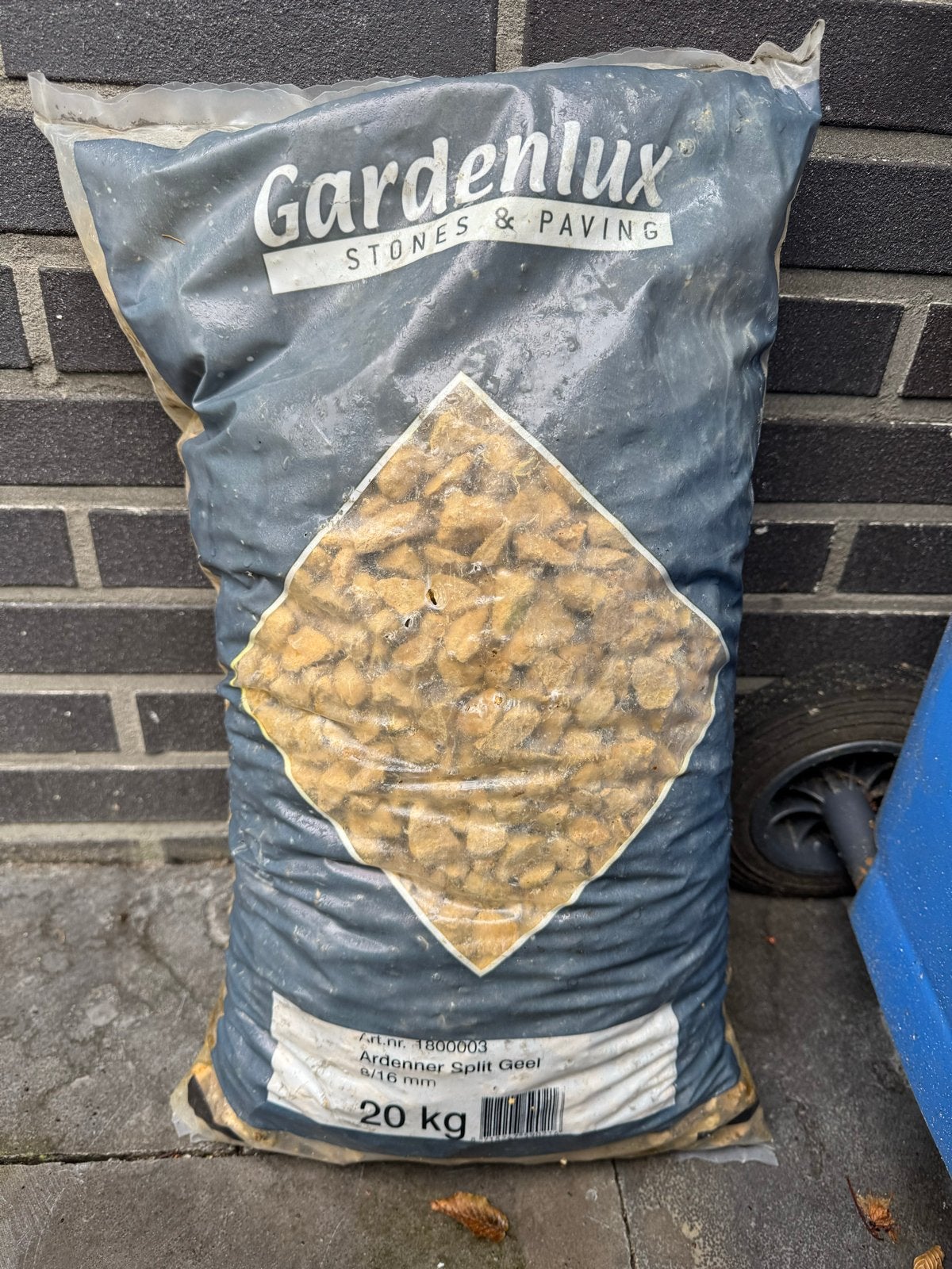 Gratis Gardenlux Ardenner Split Geel 20 kg, Tuin en Terras, Grind, Keien en Split, Ophalen, Nieuw, Geel, Split