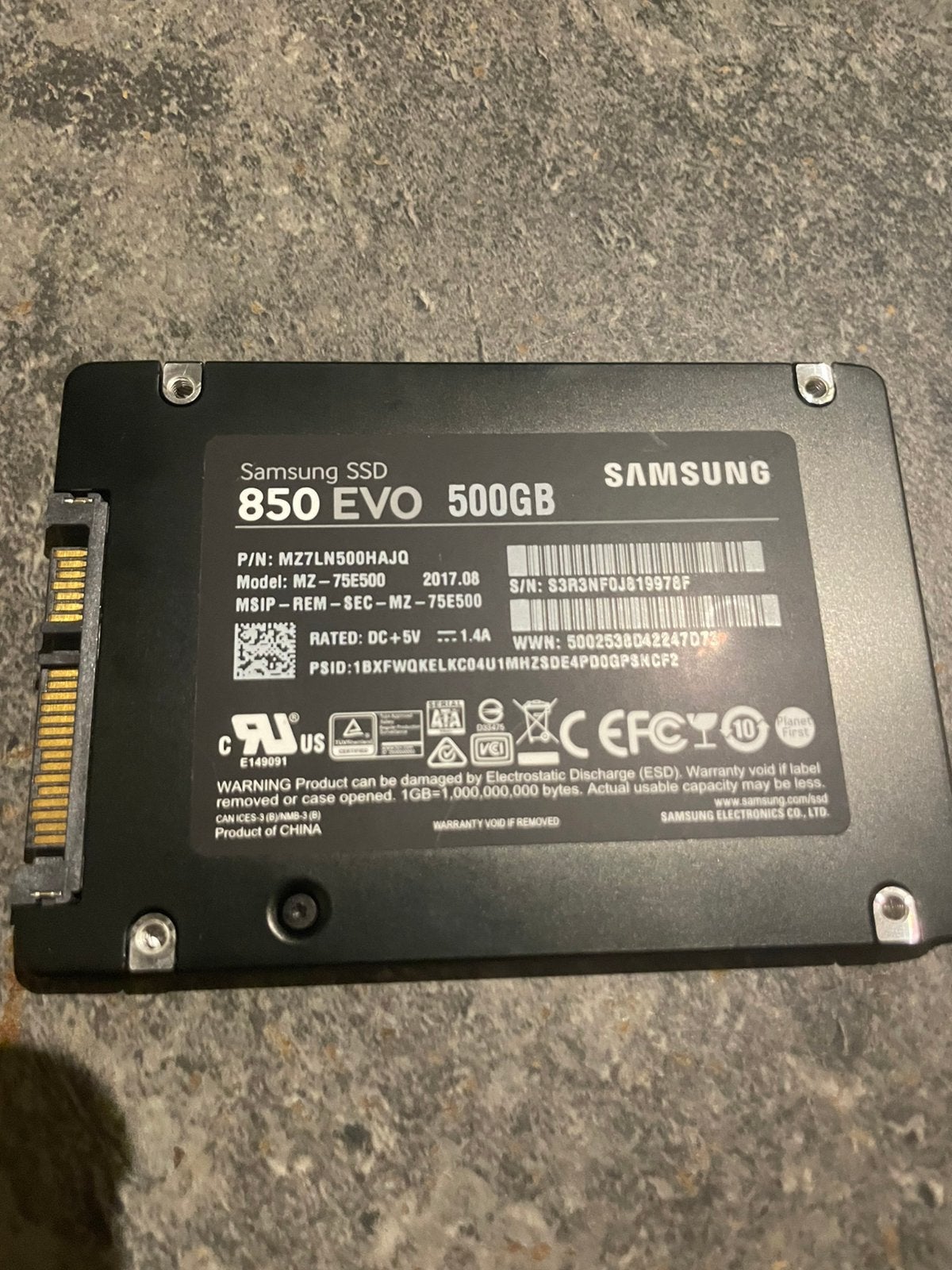samsung 850 evo 500gb, Computers en Software, Ophalen, Zo goed als nieuw, Laptop