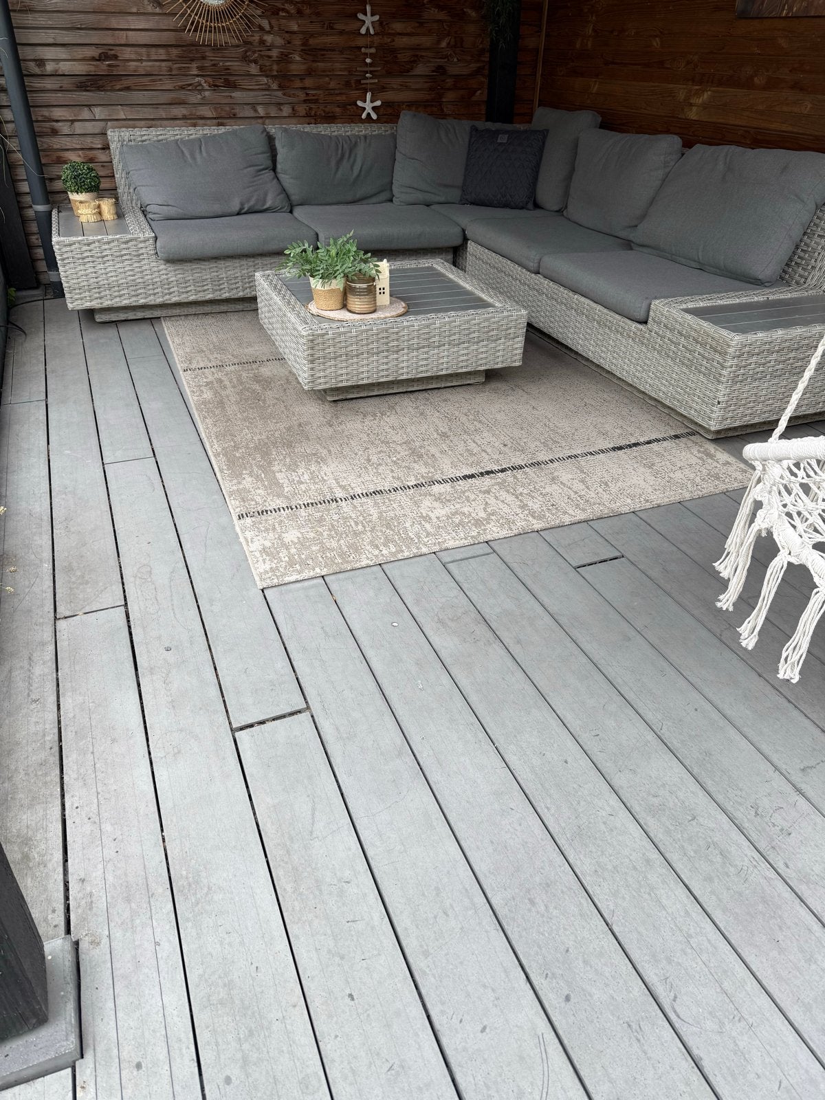 Composiet vlonderplanken 6x3m - deels gescheurd, Ophalen, Gebruikt, Composiet