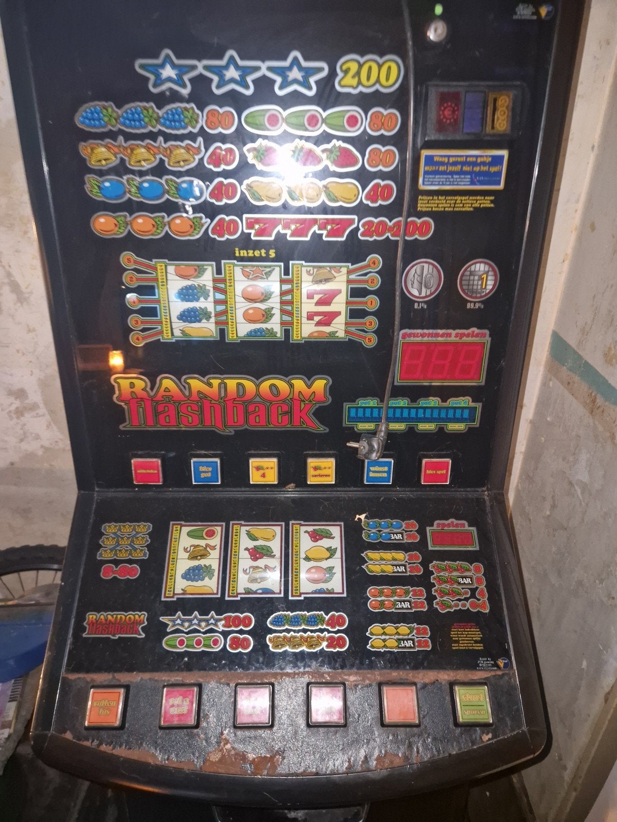 Random Flashback fruitautomaat - originele kast, mei 2003, Verzamelen, Automaten | Gokkasten en Fruitautomaten, Euro, Ophalen of Verzenden