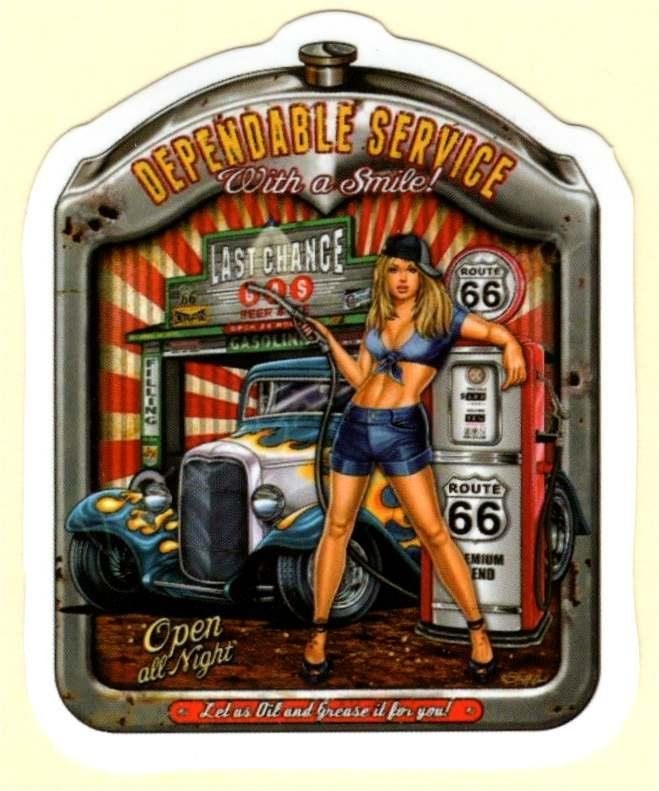 Gas Pinup Girl sticker #158, Verzenden, Nieuw, Bedrijf of Vereniging