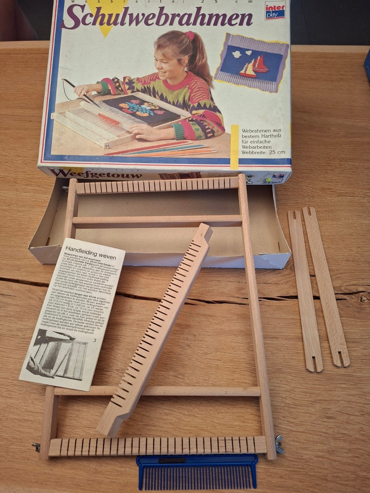 Houten Weefgetouw Weefraam 25 cm - Schulwebrahmen, Hobby en Vrije tijd, Knutselen, Ophalen of Verzenden
