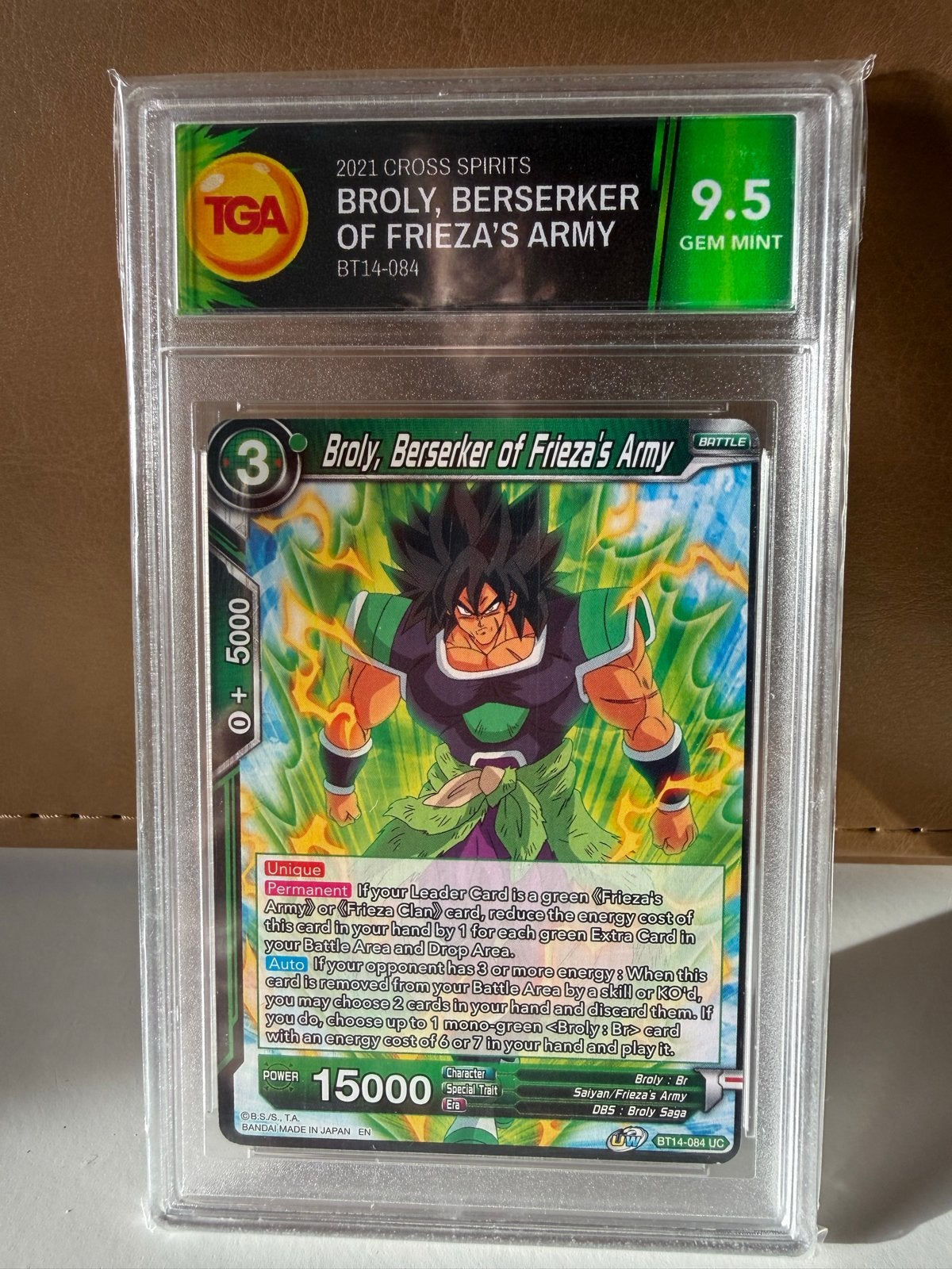Broly, Berserker of Frieza's Army TGA 9.5 Gem Mint, Ophalen of Verzenden, Zo goed als nieuw