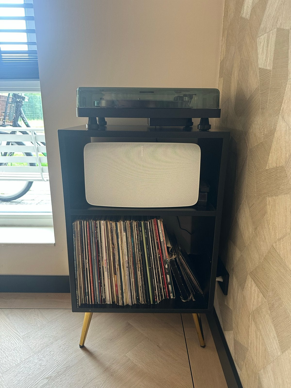 LP kast zwart, Ophalen, Zo goed als nieuw, Platenspeler, Overige merken