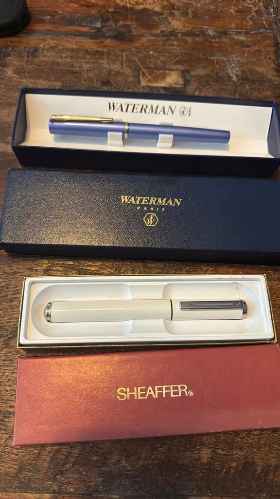 Mooie waterman vulpen sheaffer rollerpen beide in doos, Ophalen of Verzenden, Zo goed als nieuw, Vulpen, Waterman