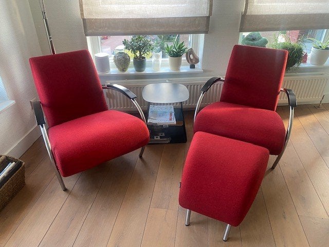 2 Gelderland fauteuils met voetenbank, Ophalen, Gebruikt, 75 tot 100 cm, Gelderland