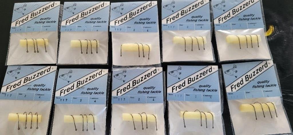 Fred Buzzerd karper onderlijnen met haak 20x zskjes, Ophalen of Verzenden, Nieuw, Overige typen