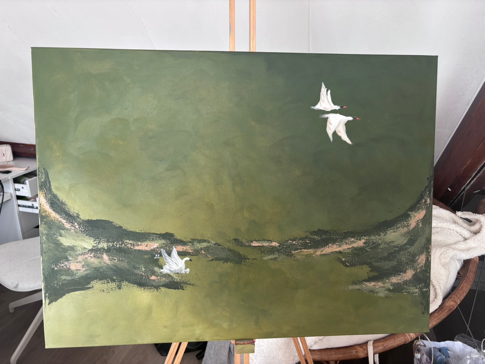 Wispers of the wild, Ophalen of Verzenden, Acrylverf, Landschap