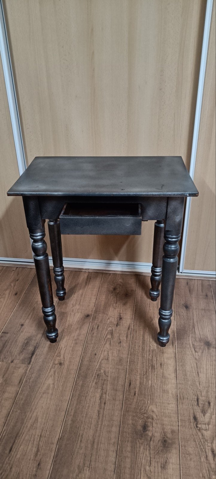 Bijzettafel, zilvergrijs, met laatje, Ophalen