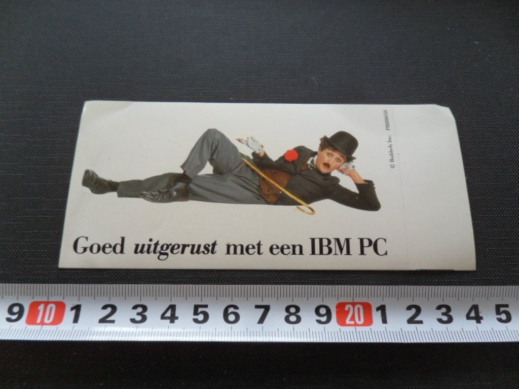 sticker goed uitgerust met een IBM PC charlie chaplin look-*, Ophalen, Zo goed als nieuw