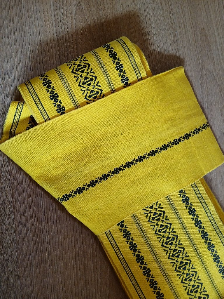Traditionele Japanse obi hanhabaobi hakata gele yellow, Ophalen of Verzenden