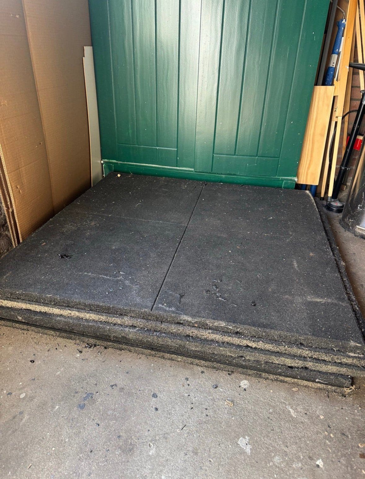 13 Rubberen tegels 100x100cm voor gym of garage, Ophalen, Overige materialen, Gebruikt, 60 cm of meer