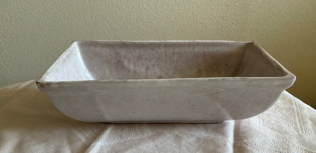 Bloembakje, wit aardewerk, 20x10x7 cm, Tuin en Terras, Gebruikt, Binnen, Ophalen of Verzenden, Aardewerk