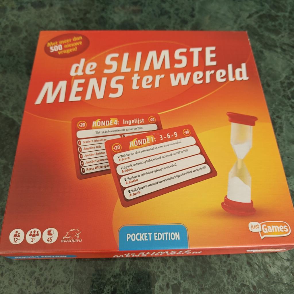 De Slimste Mens ter Wereld Pocket Edition, Ophalen, Zo goed als nieuw, Een of twee spelers, Just Games