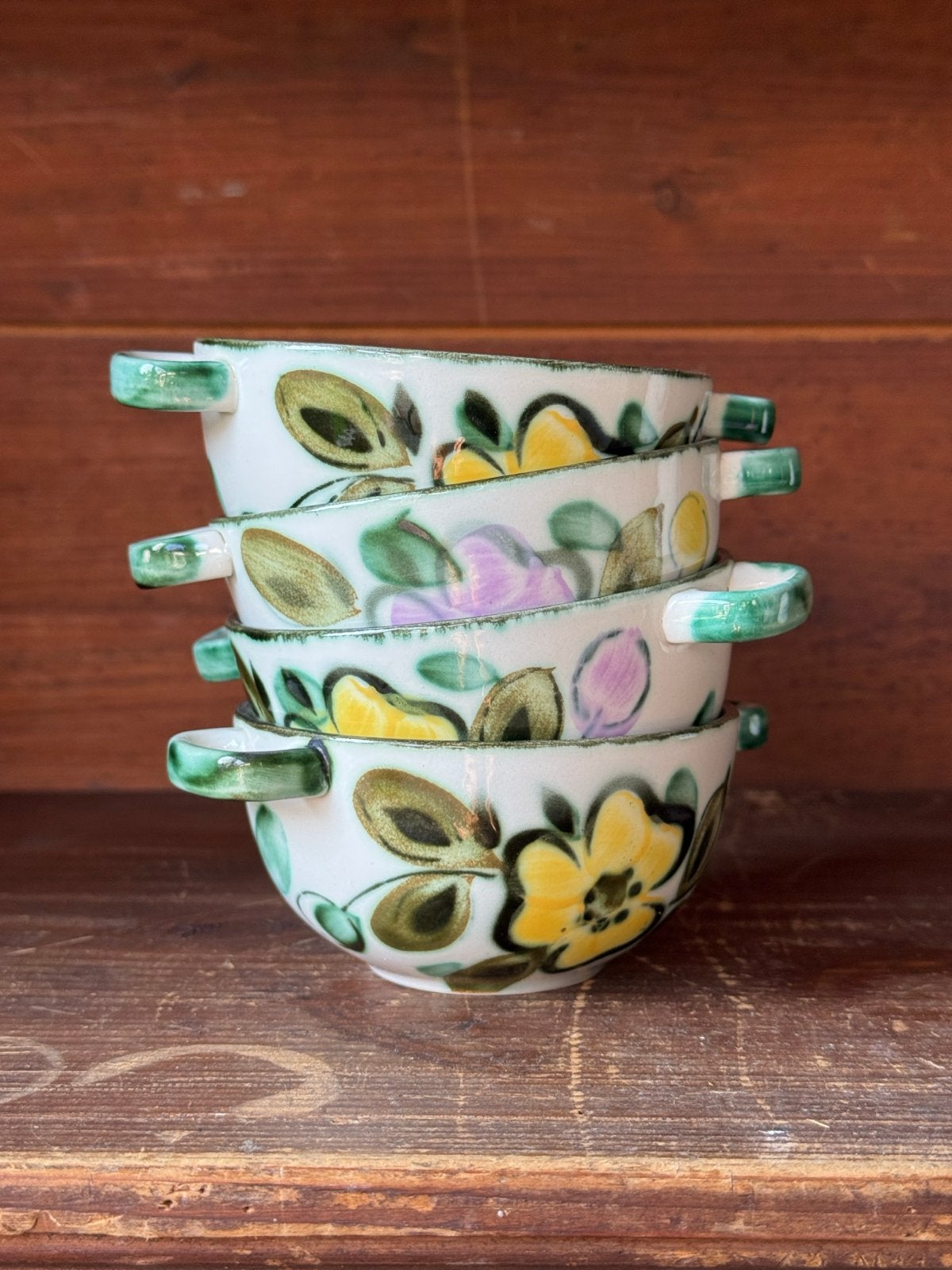 Set van 4 Boch Belgium 'In the Mood' soepkommen, Huis en Inrichting, Keuken | Servies, Overige merken, Keramiek, Vintage, Ophalen of Verzenden
