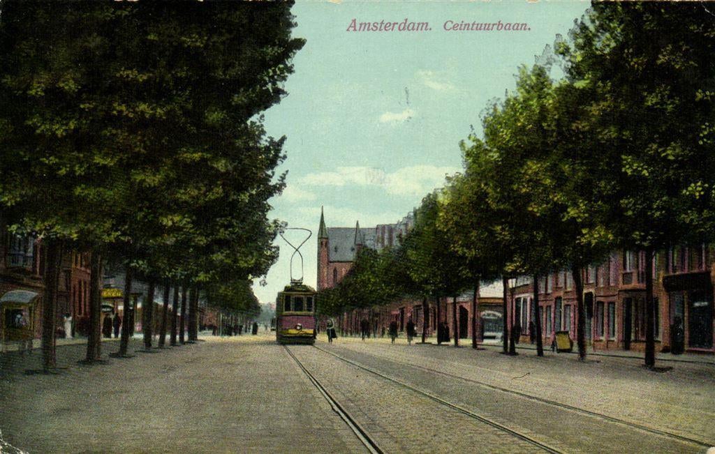 Amsterdam. Ceintuurbaan. - tram volk - 1914 gelopen, Verzenden, Voor 1920, Gelopen, Noord-Holland