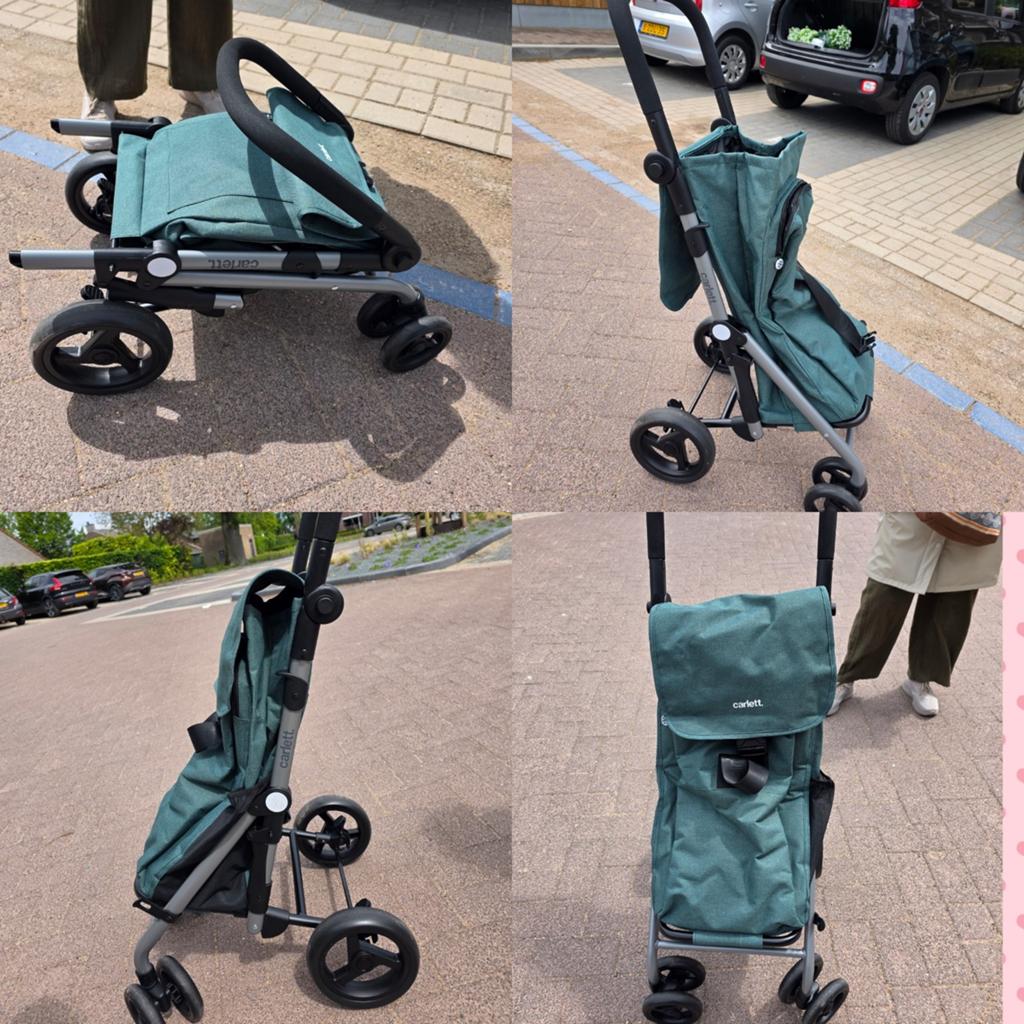 Boodschappen kar  merk carlett ( lichtgewicht), Ophalen, Zo goed als nieuw, Groen, 30 cm of meer