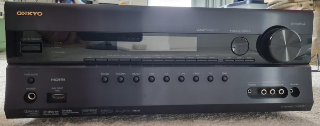 Onkyo TX-SR607 – 7.2 Home Cinema Receiver, 140W, compleet, Ophalen, 120 watt of meer, Onkyo, Gebruikt
